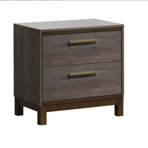 Contemporary 1pc Nightstand Two Tone Antique Gray Bedroom Furniture Nightstand