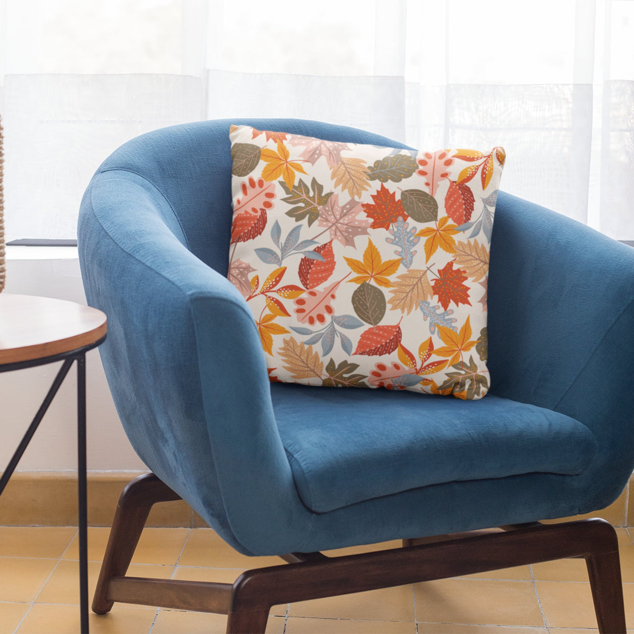 Leaf Pattern Fall Decor Cushion Cover