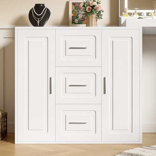 Dressing Table With 3 Drawers And 2 Cabinets