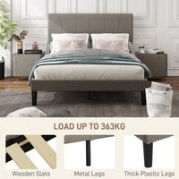 Thumbnail for HOMCOM King Size Bed Frame, With Velvet-Feel Headboard