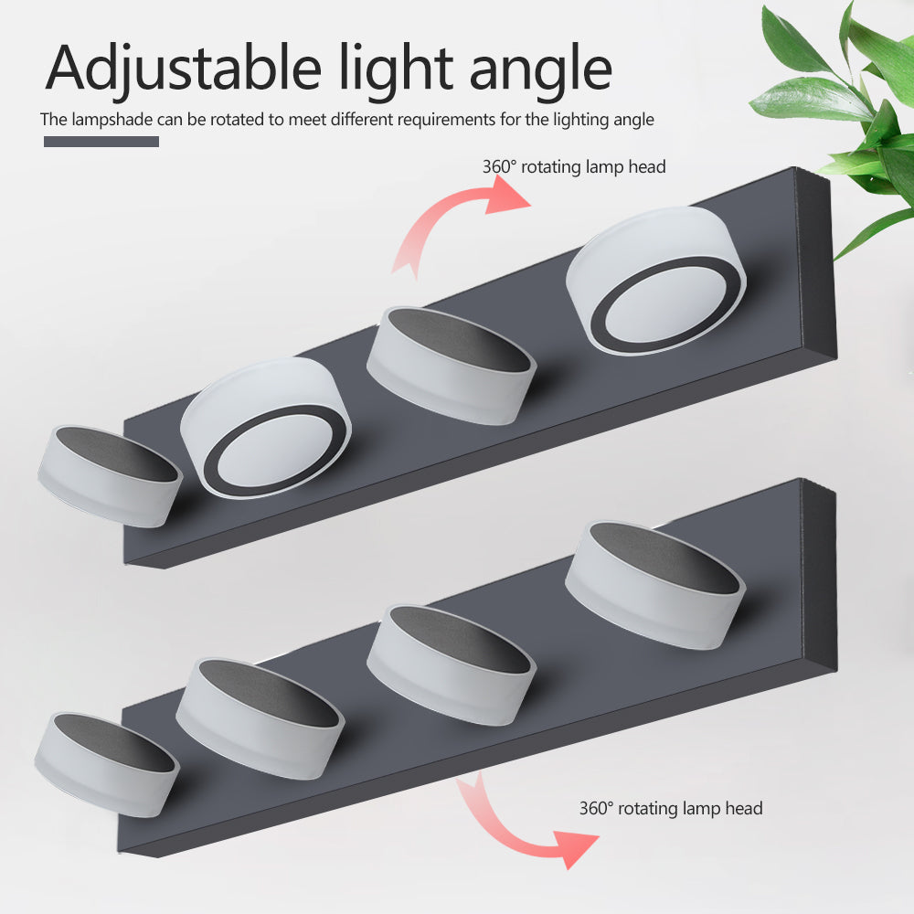 LED Modern Black 4-Light Vanity Lights Fixtures
