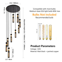 Thumbnail for Modern Industrial Multi-Light Pendant Chandelier