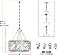 Thumbnail for Farmhouse Chandelier - Adjustable 4-Lights