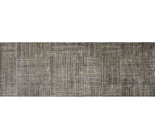 Modern Geo Lines in Squares Washable Runner Rug