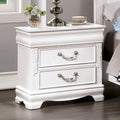 Classic White Color 1pc Nightstand, 2-Drawers