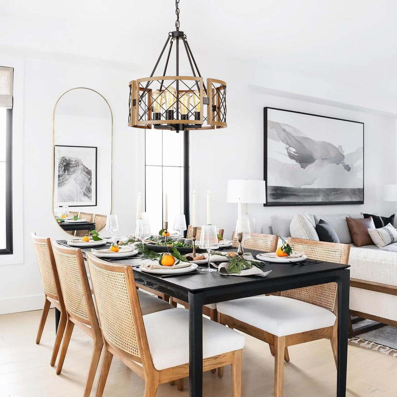 Farmhouse Chandelier - Adjustable 4-Lights