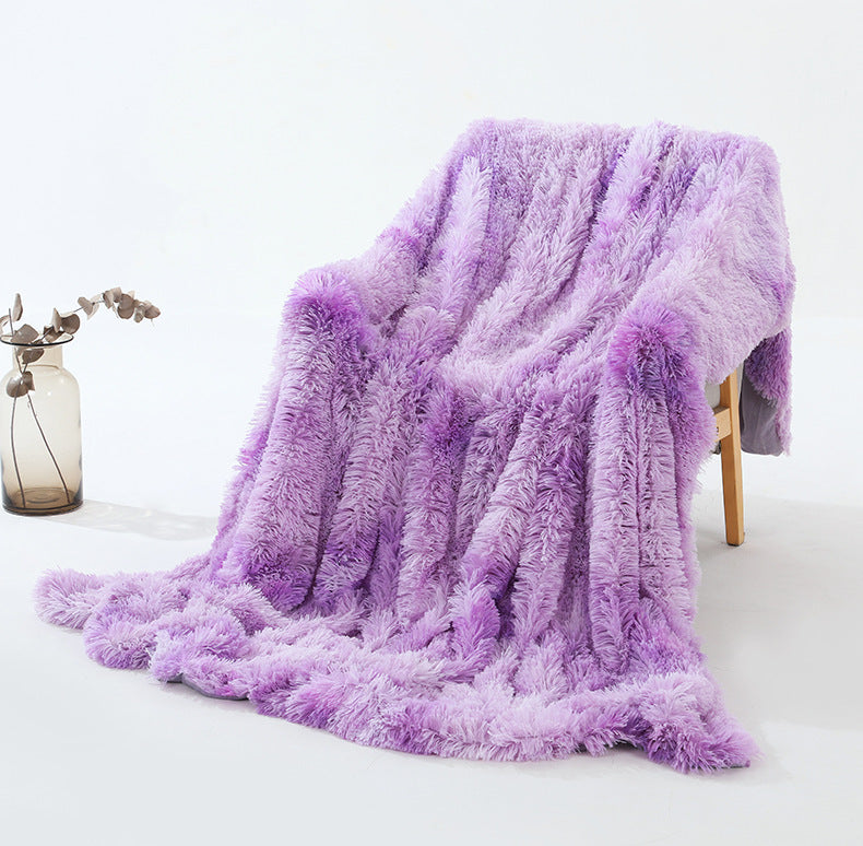 Warm & Fluffy Throw Blanket with Faux Fur
