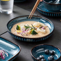 Thumbnail for Elegant Dark Blue Oval Ceramic Serving Platter