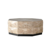 Thumbnail for Retro Style Wood Center Table With Three-Dimensional Embossed Pattern