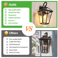 Thumbnail for 2-Pack Outdoor Wall Lanterns in Black