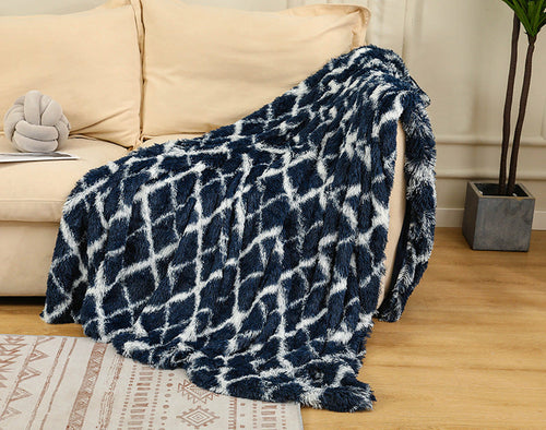 Warm & Fluffy Throw Blanket with Faux Fur