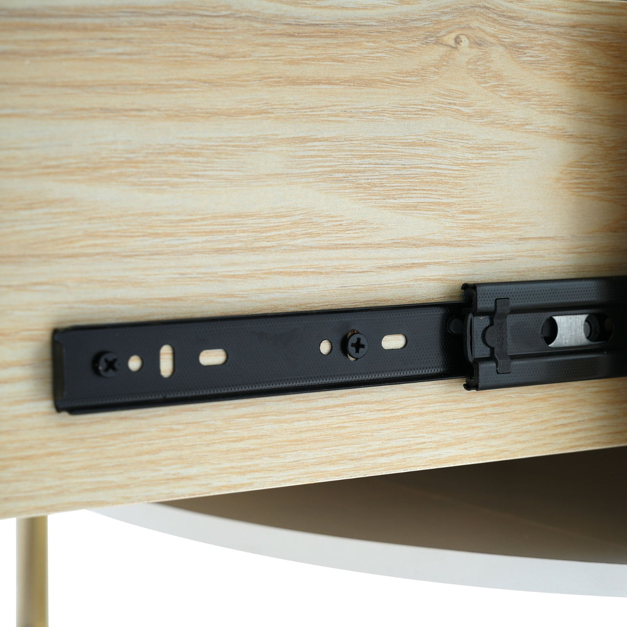 Modern Round Coffee Table With 2 Large Drawers Storage Accent Table