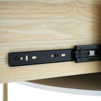 Thumbnail for Modern Round Coffee Table With 2 Large Drawers Storage Accent Table