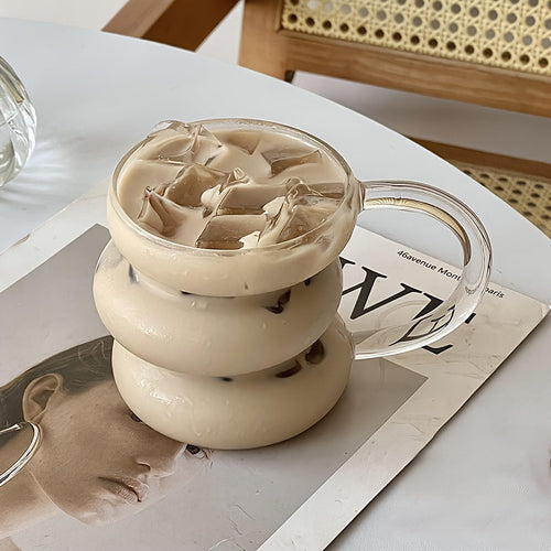 1pc High Borosilicate Irregular CATERPILLAR Coffee Cup