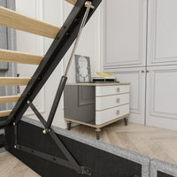 Thumbnail for Queen Size Bed Frame With Lift Up Storage Bed & Modern Wingback Headboard