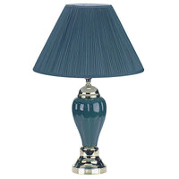 Thumbnail for Teal Blue and Gold Ceramic Urn Table Lamp