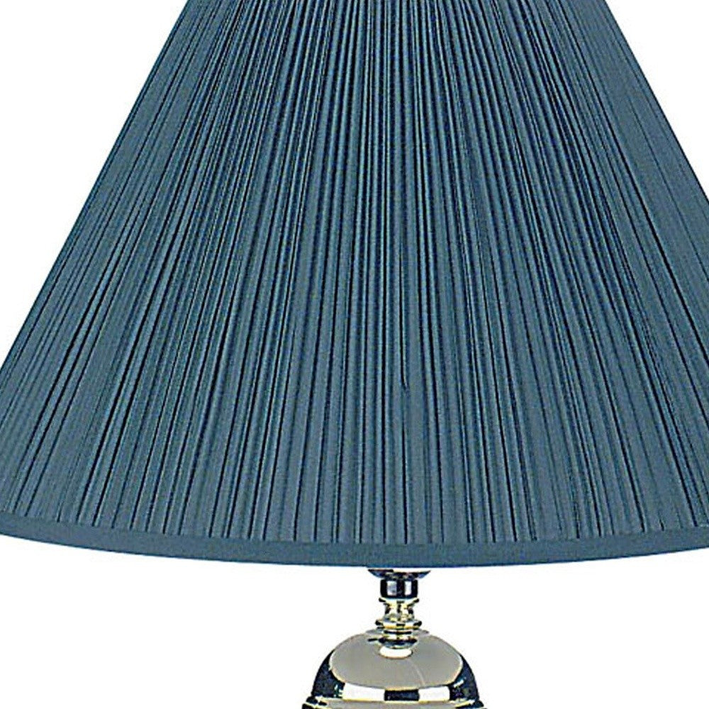 Teal Blue and Gold Ceramic Urn Table Lamp