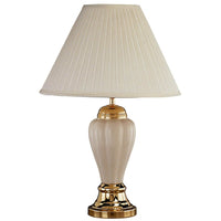 Thumbnail for Teal Blue and Gold Ceramic Urn Table Lamp