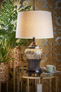 Thumbnail for Glitzy Gold Bejeweled Table Lamp
