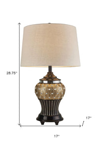 Thumbnail for Glitzy Gold Bejeweled Table Lamp