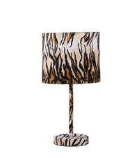 Thumbnail for Brown And Black Bedside Table Lamp With Brown And Black Drum Shade