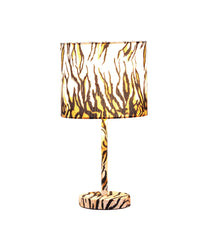 Thumbnail for Brown And Black Bedside Table Lamp With Brown And Black Drum Shade