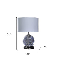 Thumbnail for Translucent Glass Globe LED Table Lamp With White Drum Shade