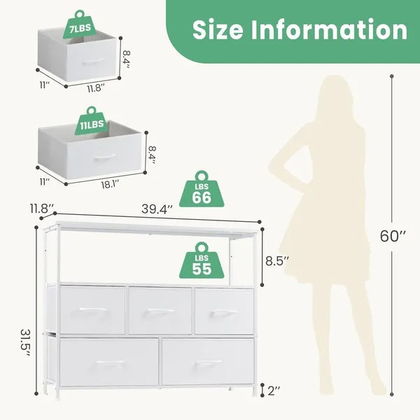 Closet Fabric Dresser With Metal Frame Tv Stand