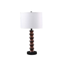 Thumbnail for Dark Cherry Polyresin Indents Table Lamp With White Shade