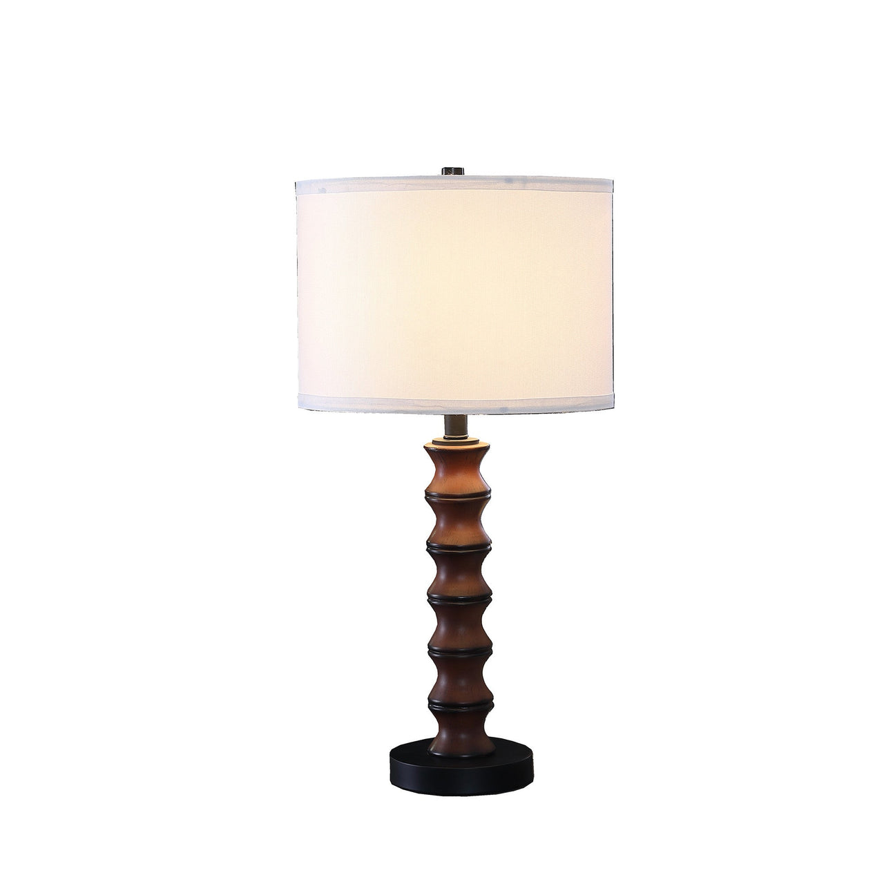 Dark Cherry Polyresin Indents Table Lamp With White Shade