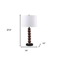 Thumbnail for Dark Cherry Polyresin Indents Table Lamp With White Shade