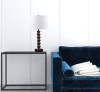 Thumbnail for Dark Cherry Polyresin Indents Table Lamp With White Shade