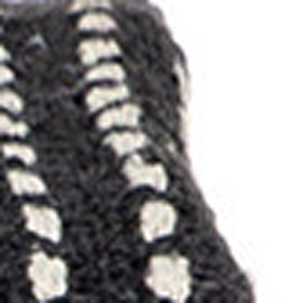 Black and White Cotton Striped Throw Blanket