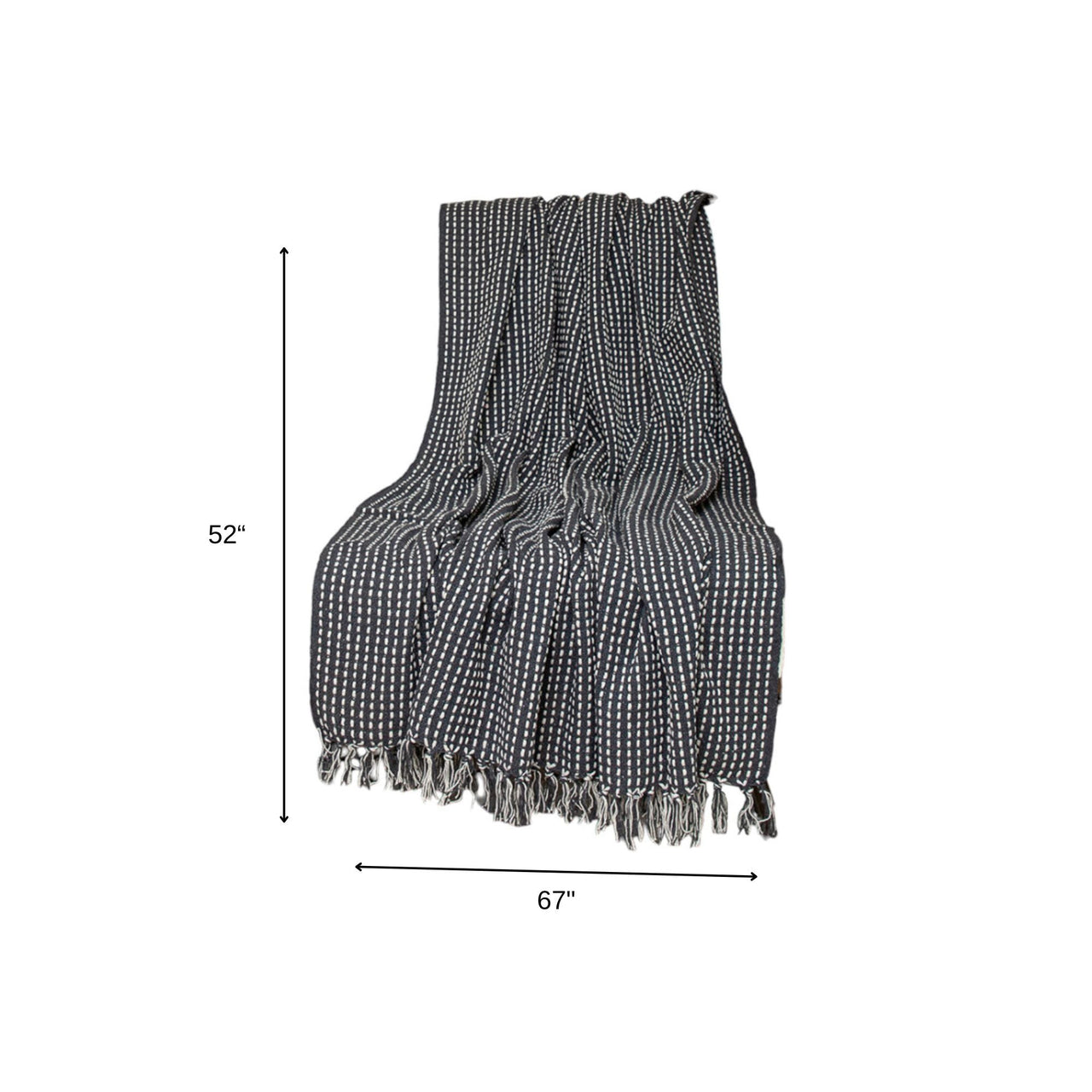 Black and White Cotton Striped Throw Blanket