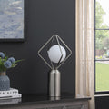 Silver Geometric Pedestal Contemporary Table