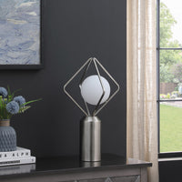 Thumbnail for Silver Geometric Pedestal Contemporary Table