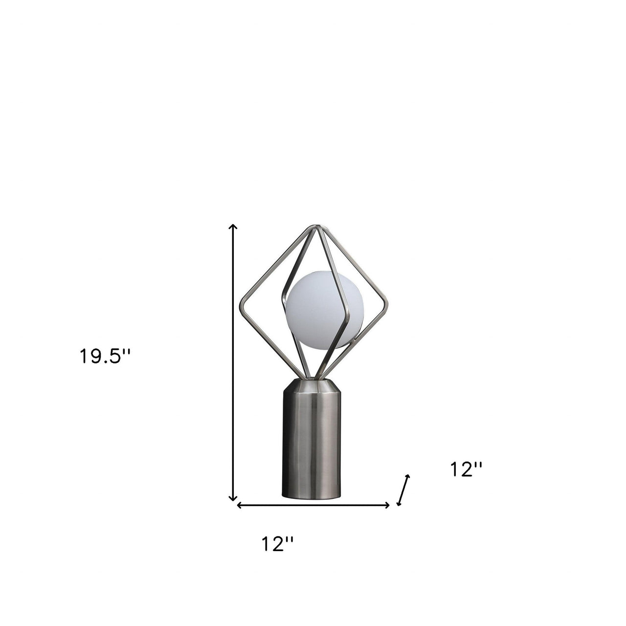 Silver Geometric Pedestal Contemporary Table