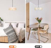 Thumbnail for Black Drum Pendant Light 3-Light Fabric