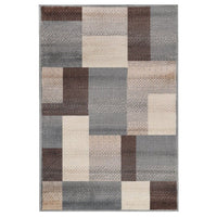 Thumbnail for Gray Brown And Cream Patchwork Area Rug