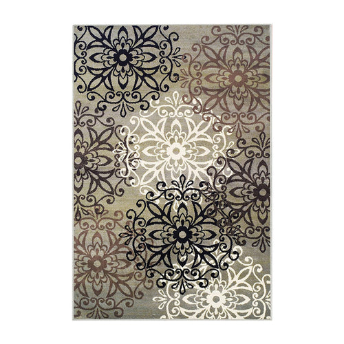 Blue And Gray Medallion Power Loom Stain Resistant Area Rug