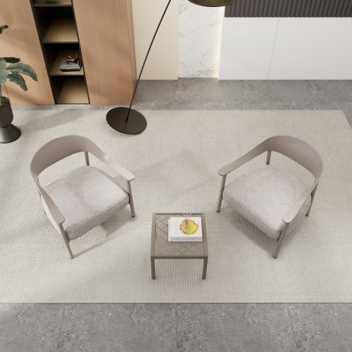 Modern 2 Piece Accent Chair Set With Coffee Table