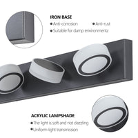 Thumbnail for LED Modern Black 4-Light Vanity Lights Fixtures