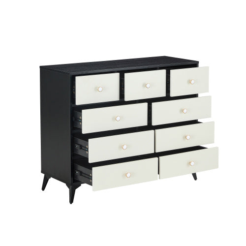 CABINET WOOD MDF BOARDS, 9 Drawers Dresser, BLACK COLOUR