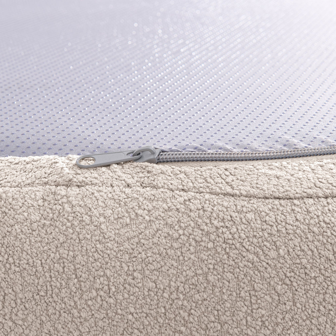 Curved Modular Sectional Sofa in Lamb's Wool Fabric