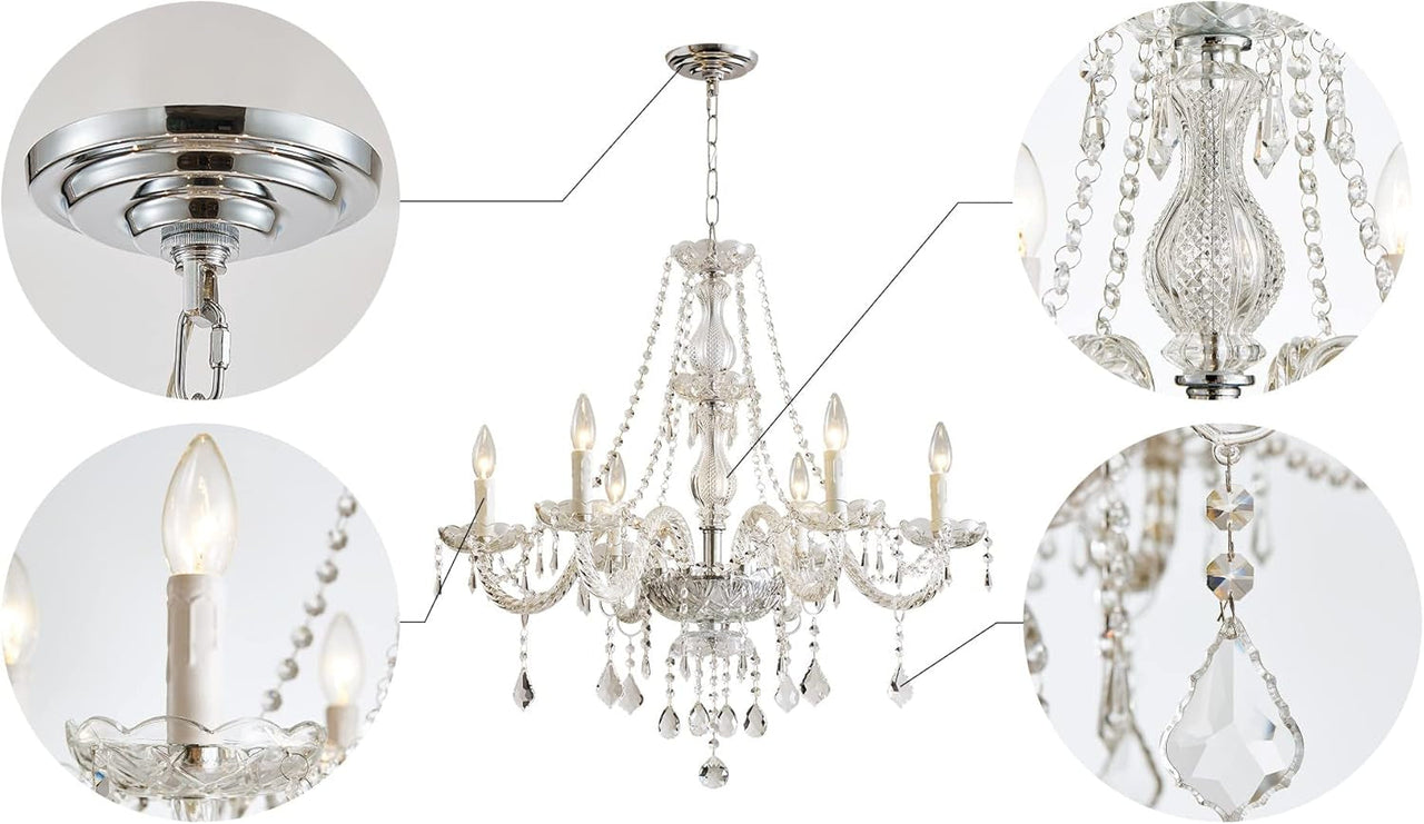 6-Light Modern Crystal Chandelier
