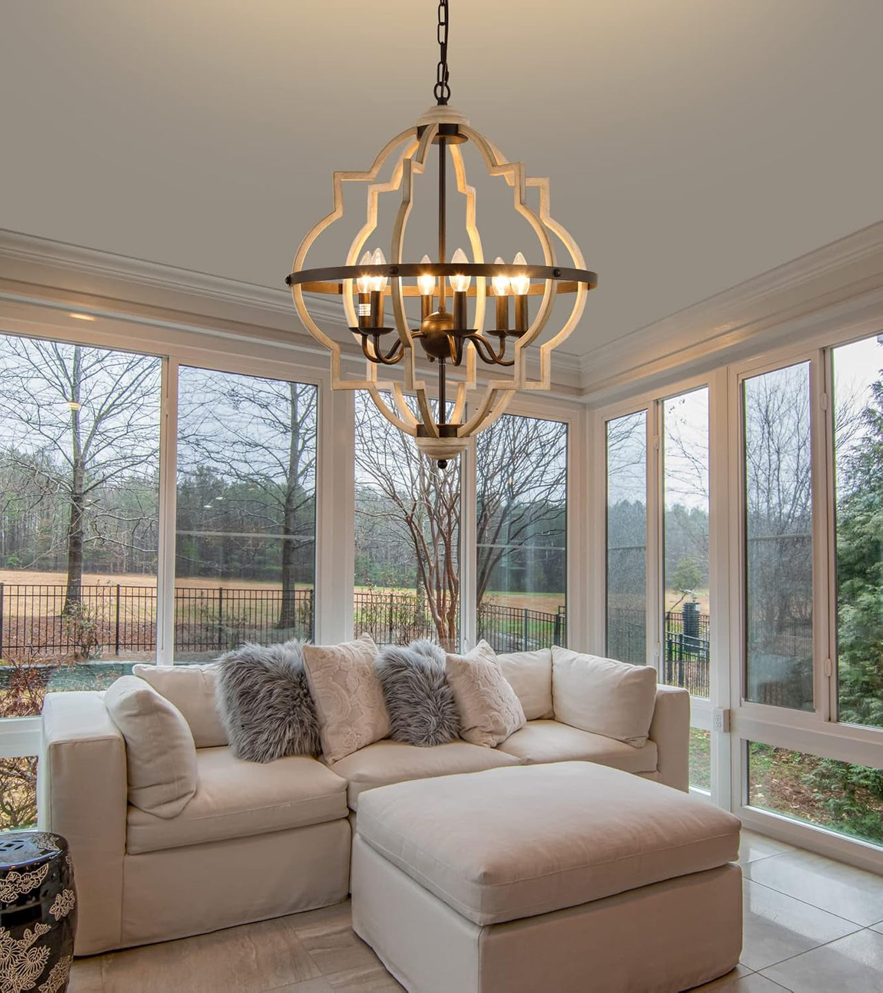 Rustic Antique Orb Chandelier