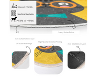 Thumbnail for Yellow Cat Patterned Kids Room Round Rug,