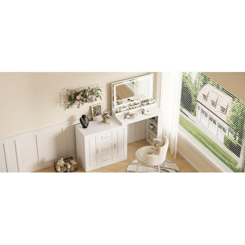 Dressing Table With 3 Drawers And 2 Cabinets