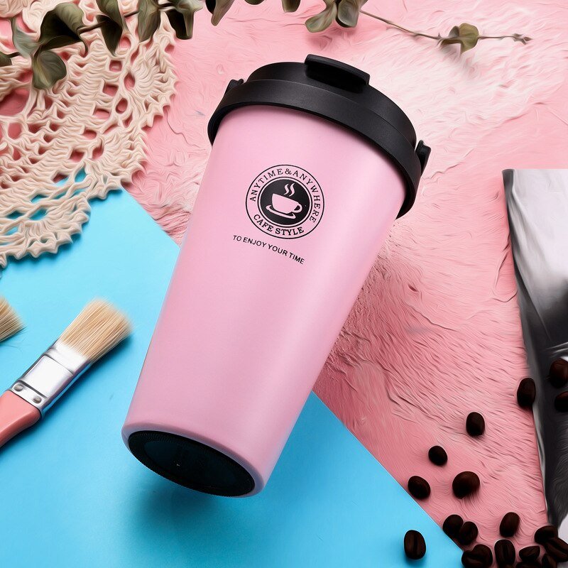 500ml Insulated Travel Coffee Cup with Lid and Handle - Casatrail.com
