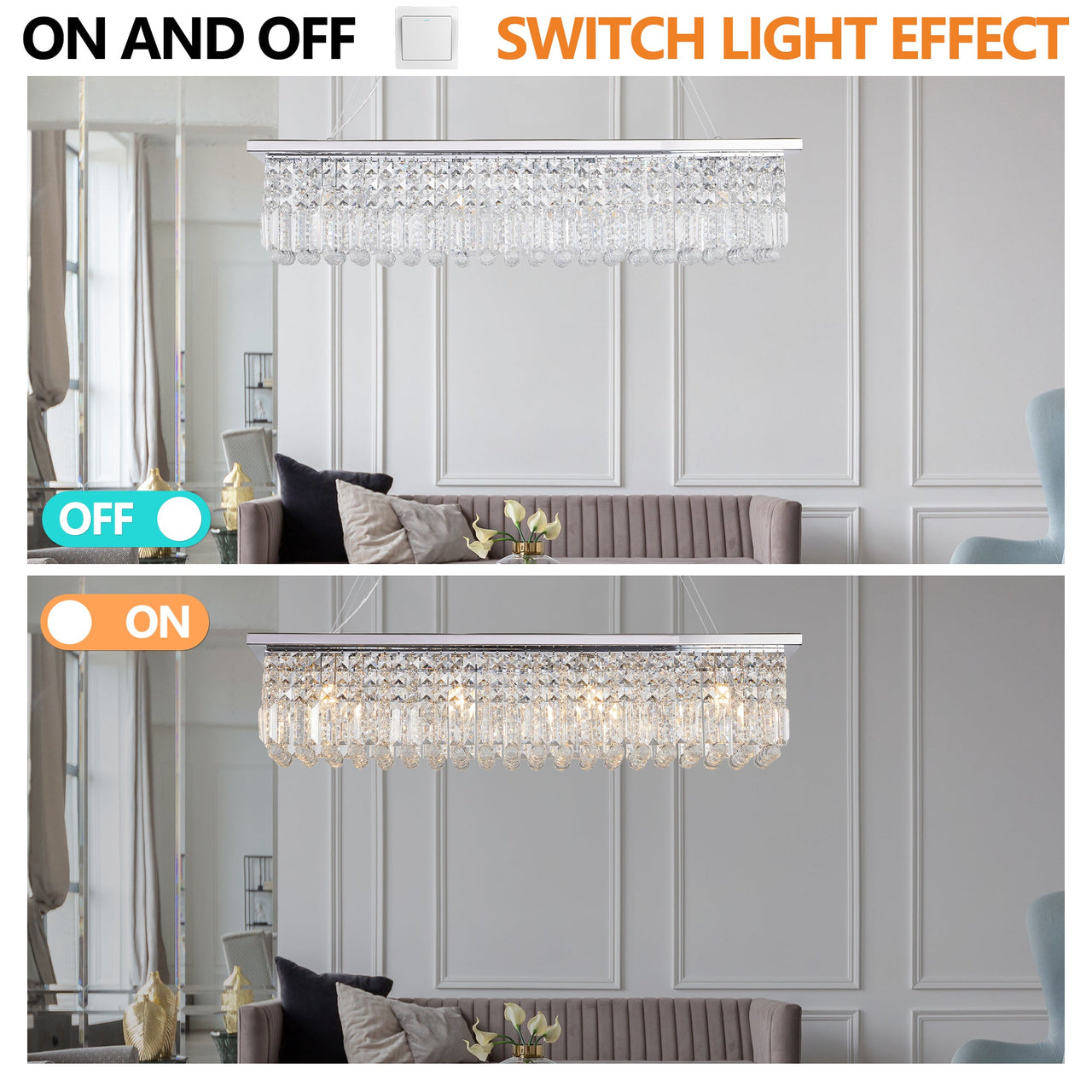 Modern Crystal Chandelier - 8-Light